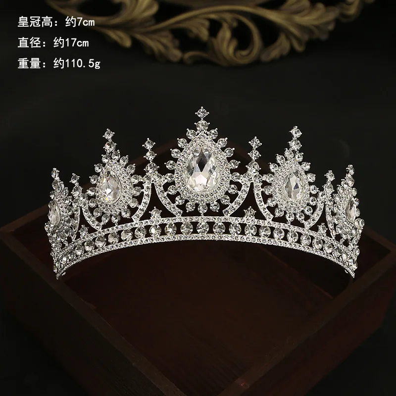 Bridal Zircon Crown Headwear for Women Prom Hair Accessories Bride Headband Flower Wedding Crystal Headpieces for Girl