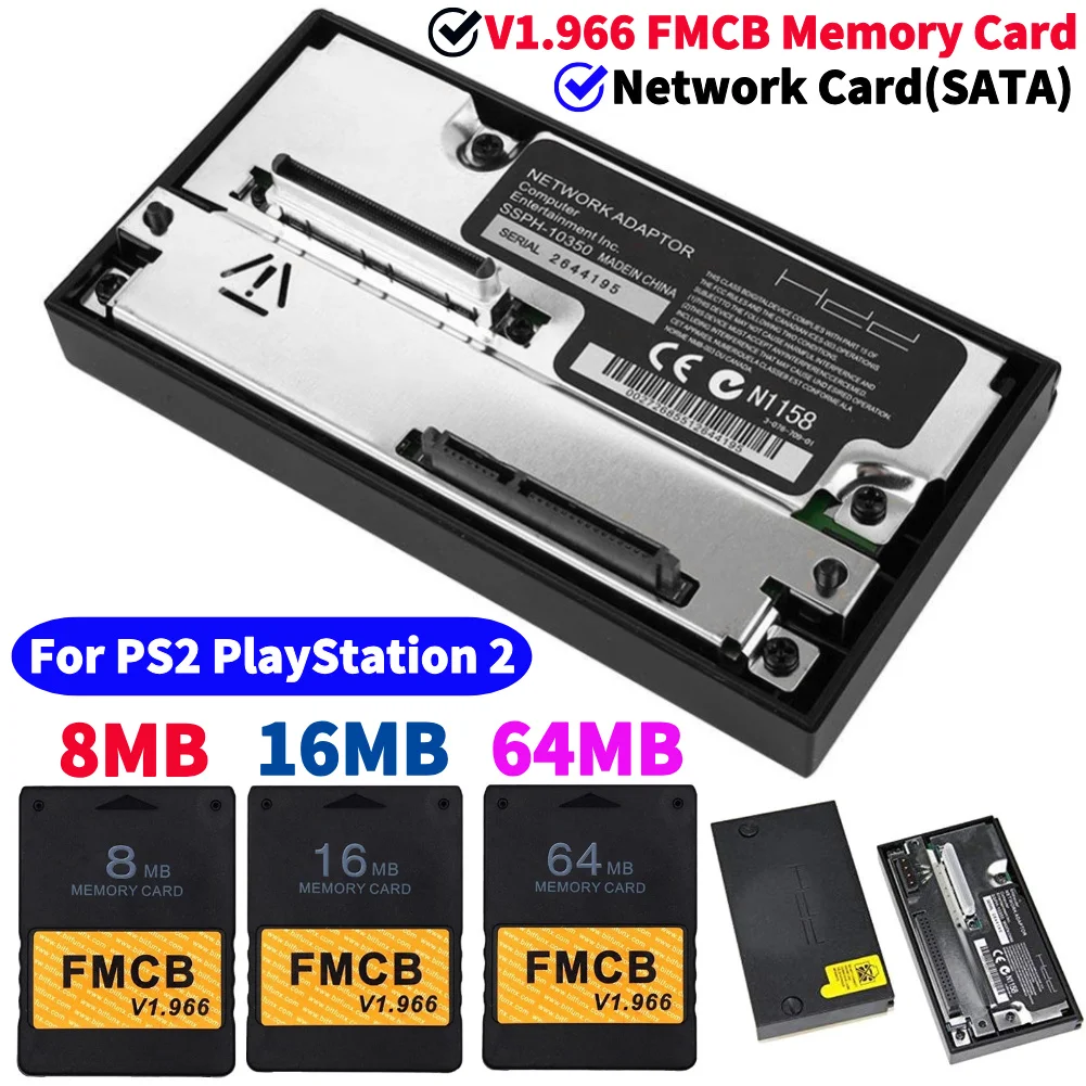 Adaptador de tarjeta de red SATA compatible con disco duro HDD de 2,5 o 3,5 pulgadas para Playstation2 PS2, accesorios universales para consola de juegos