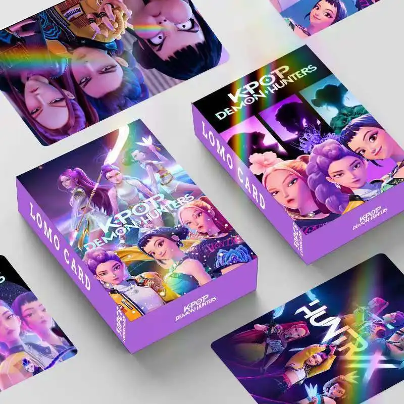 30pcs/set Kpop Demon Hunters Laser Card for Boys Girls Anime Collectible Cards Fashion LOMO Small Cards for Fans Birthday Gifts