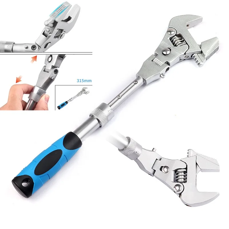 

5 In 1 Foldable Shaking Head Ratchet Wrench 180° Universal Pulley Wrench Manual Tool for Machine Repair Air Conditioner