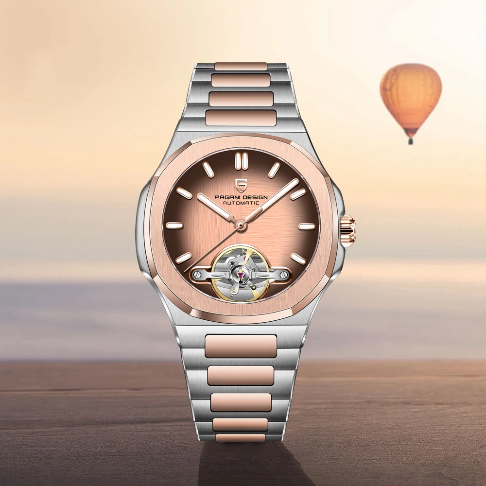 

2026 New PAGANI DESIGN Tourbillon Men's Mechanical Watches Gold Luxury Automatic Watch For Men AR Sapphire Waterproof Luminous