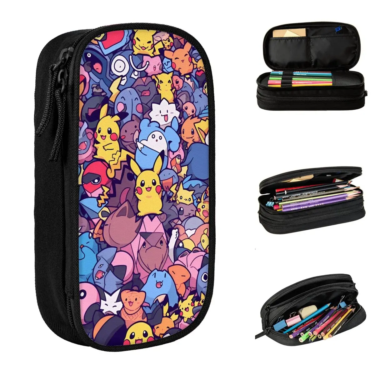 

Pokemon Pikachu Anime Pencil Case Lovely Cute Cartoon Pen Box Bag for Student Big Capacity Office Gift Pencil Box