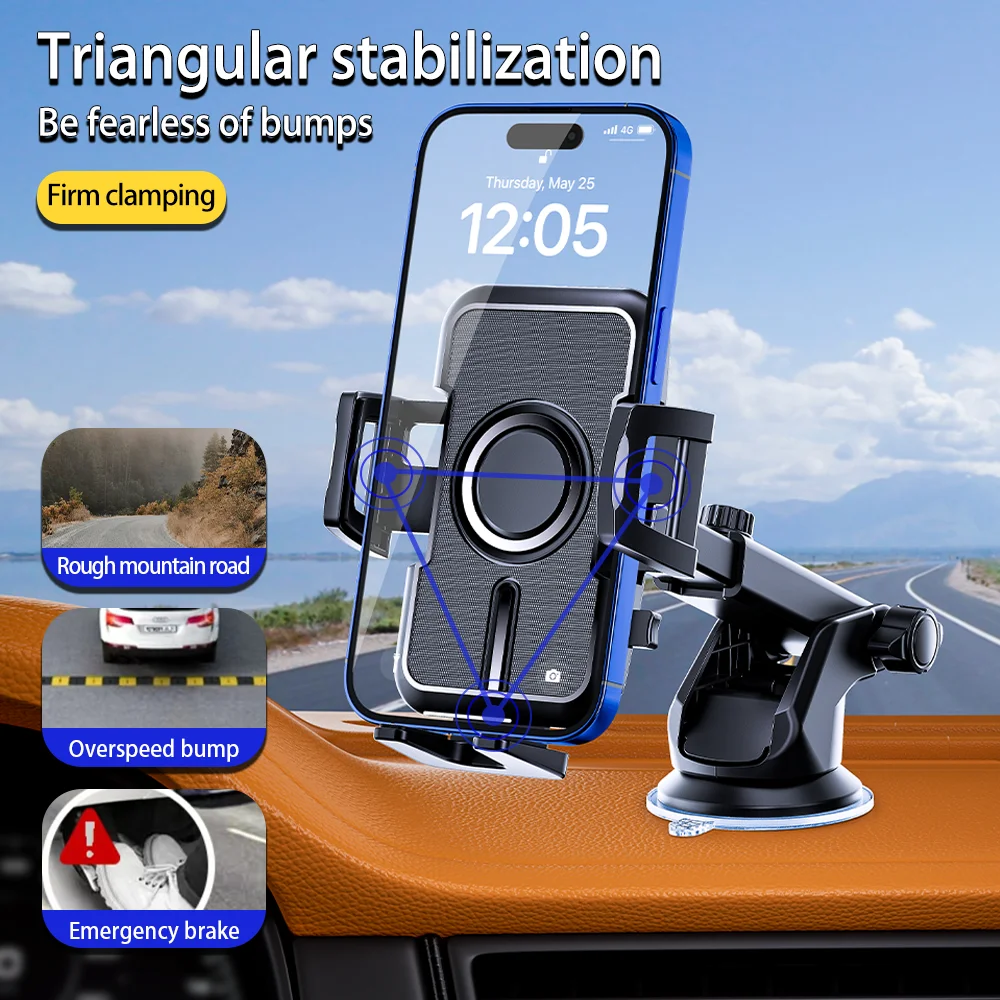 2024 حامل هاتف السيارة العالمي الجديد 360 °   دعامة دعم الخلية المتنقلة للوحة قيادة السيارة على الزجاج الأمامي لهاتف iPhone Samsung Xiaomi #3