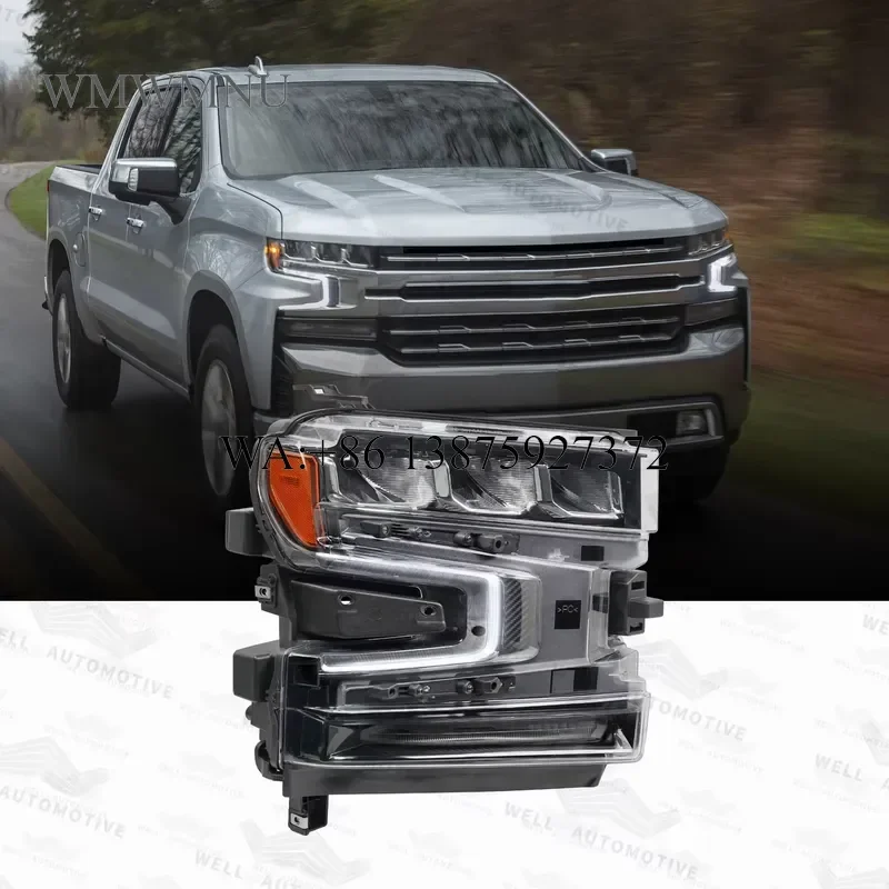 Wmwmnu High Quality Aftermarket ABS LED Headlights Black Head Lamp Accessories for Silverado 1500 2019 2020 2021