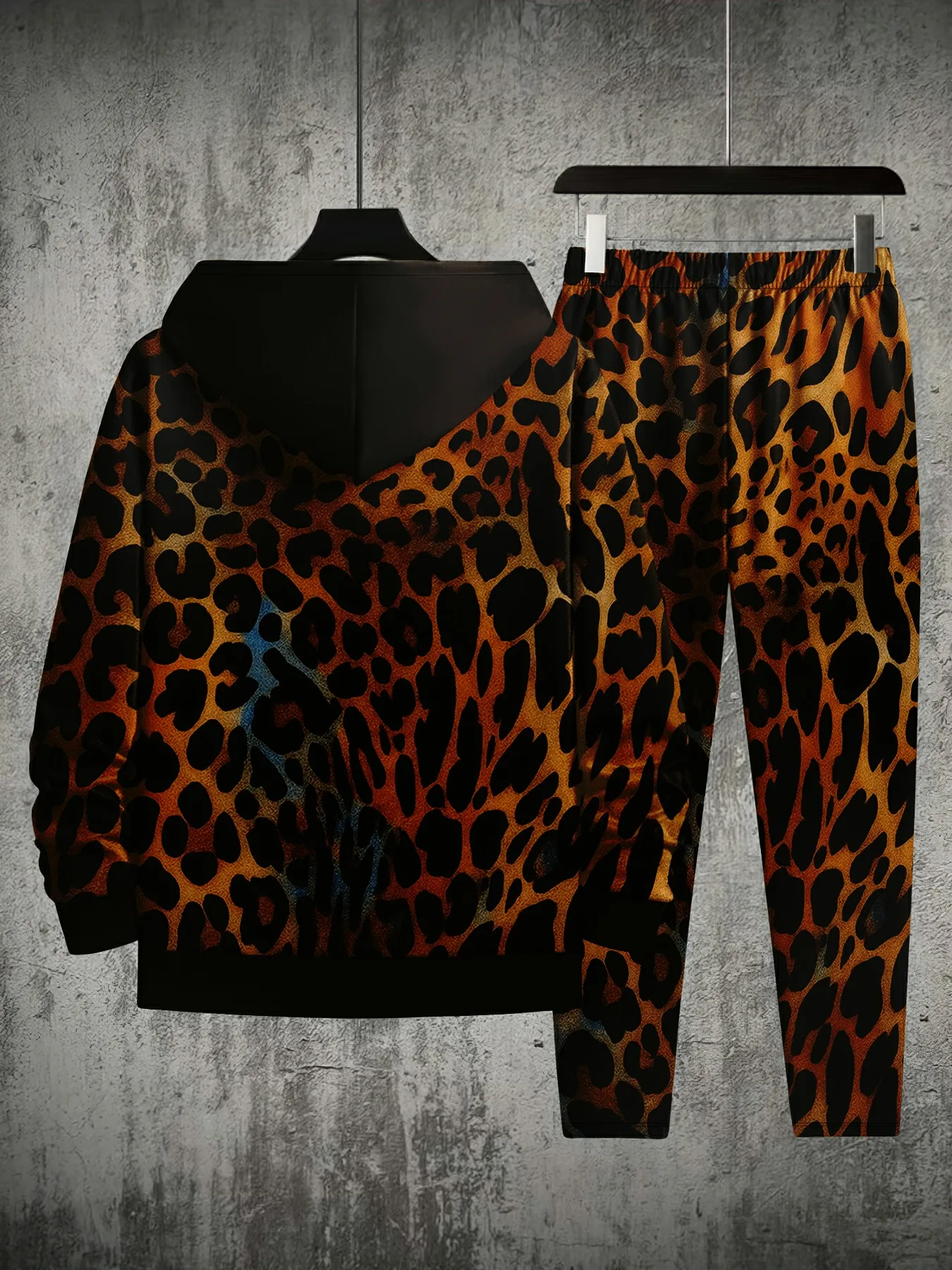 أزياء الرجال 3D طباعة رياضية مقنعين البلوز مجموعة فضفاضة عارضة الصوف الدافئة في الهواء الطلق #4