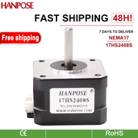 HANPOSE 4 lead Nema17 Stepper Motor 42BYGH 28MM 0.6A (17HS2408S) motor for CNC XYZ