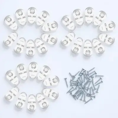 

30Pcs Glass Clips for Cabinets Secure Sturdy Transparent Easy Install Furniture Hardware Mirror Clips for Fixing Glass