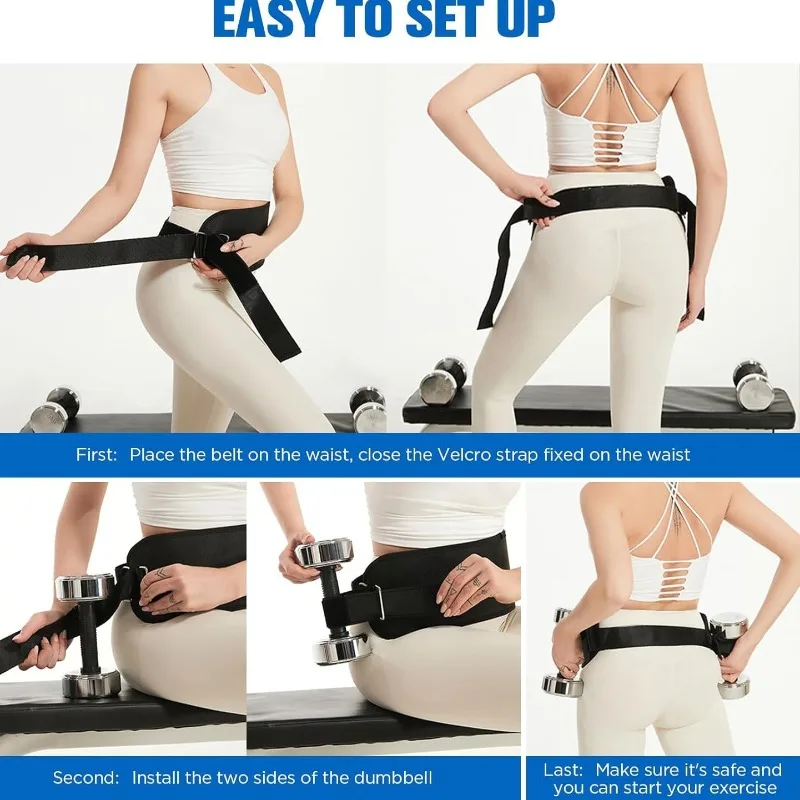 Hip Thrust Belt Glute Trainer for Glute Bridge Squat Lunge Dip Exercises Hantle Kettlebells Weights Training Home Gym Workout