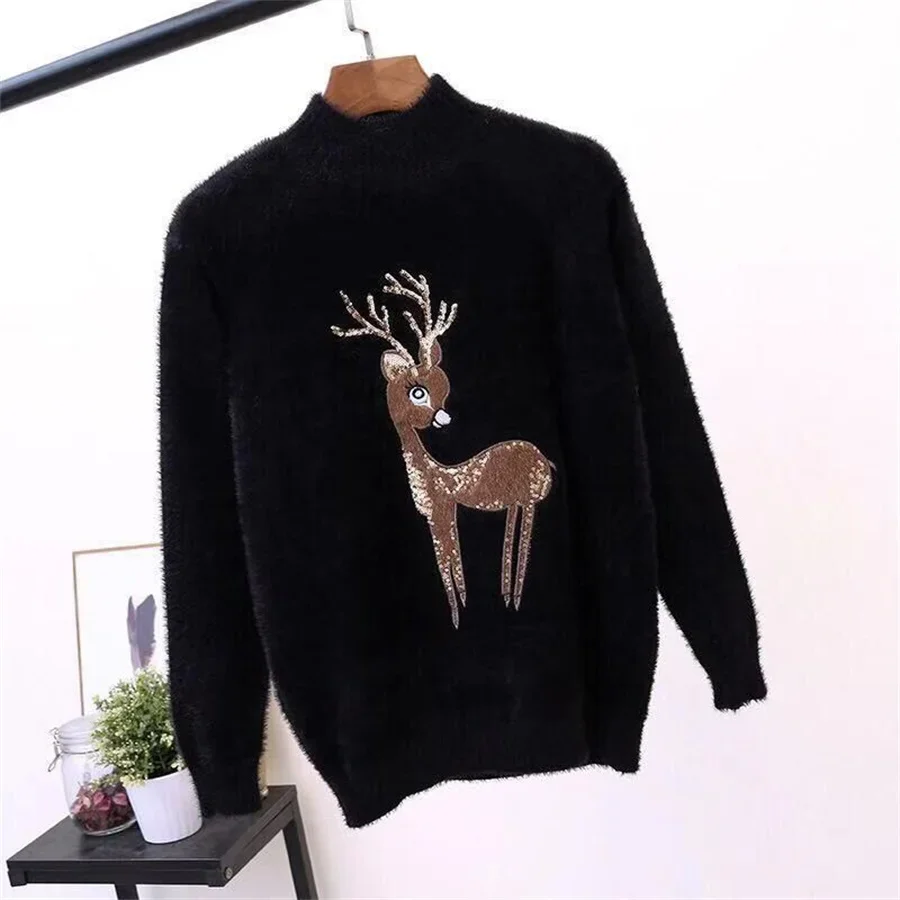 Knitted Turtleneck Women Autumn Winter 2024 New Korean Sweater Female Long Sleeve Jumper Yellow pink Pullover Sweaters Tops