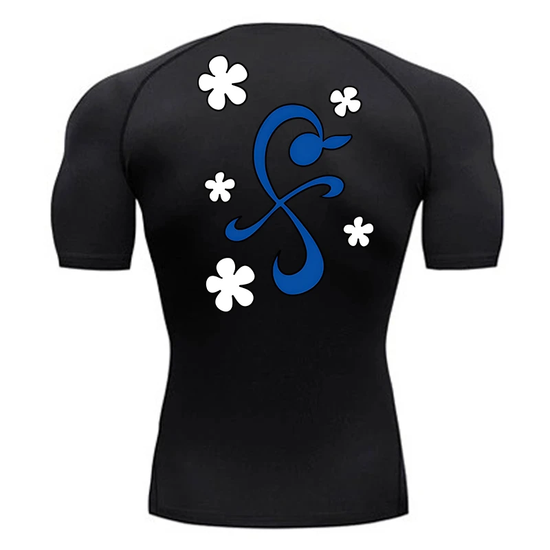 Kompressionsshirt mit grafischem Rückendruck für Herren, Sommer, sportlich, sportlich, schnell trocknend, T-Shirts, Fitnessstudio, Workout, Laufen, Training, T-Shirts