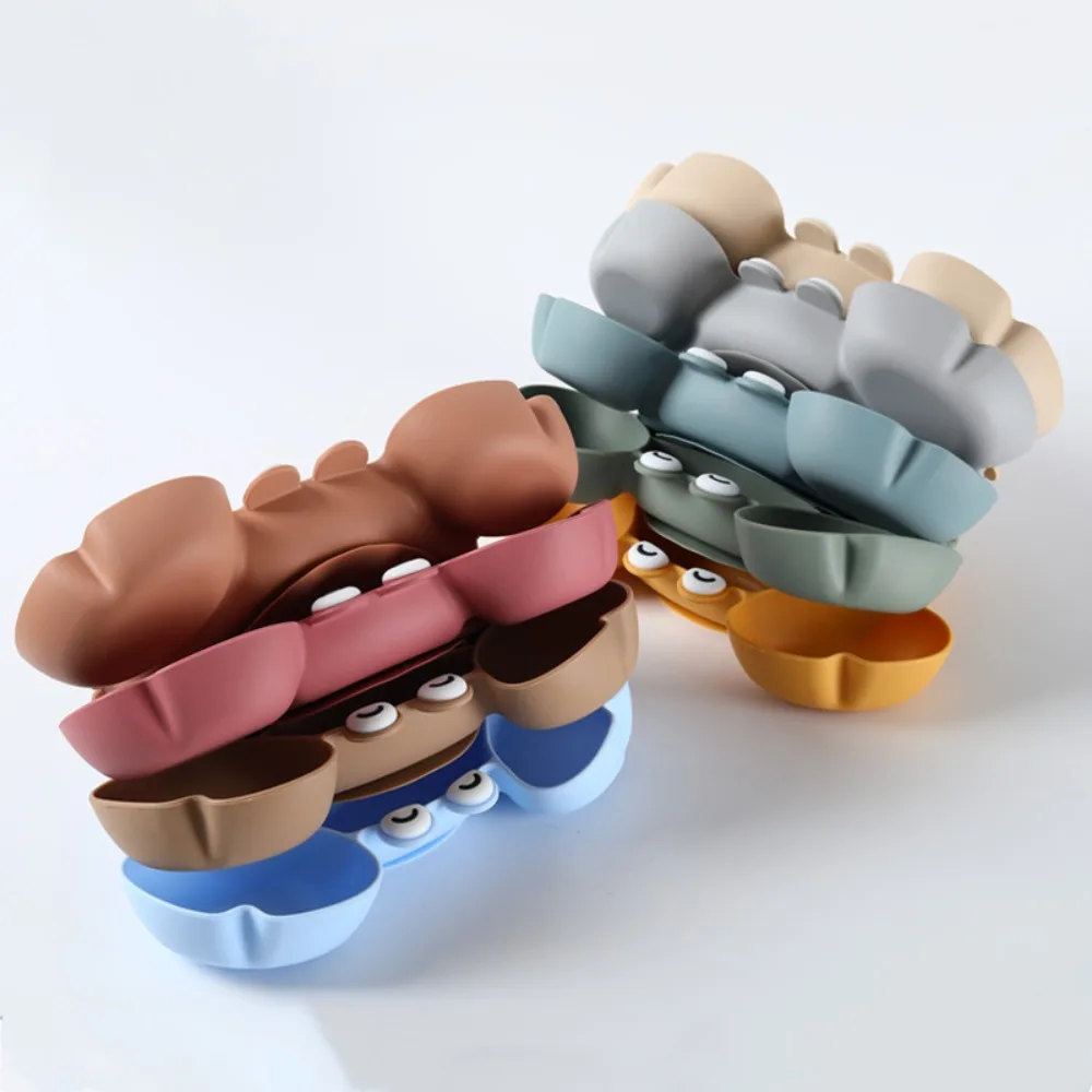 

Portable Children Crab Silicone Suction Bowls Flexible Waterproof Baby Compartmentalized Dinner Plate with Suction Cups Sturdy