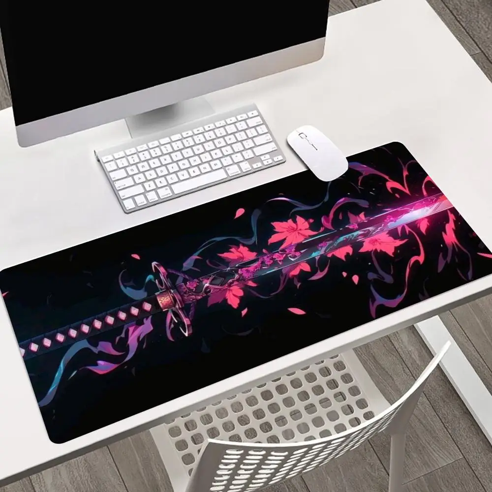 

Sakura Warrior Sword Mouse Pads Desk Accessories Gaming Rug Desk Protector Xxl Mouse Mat Office Carpet Mousepad Playmat Carpet