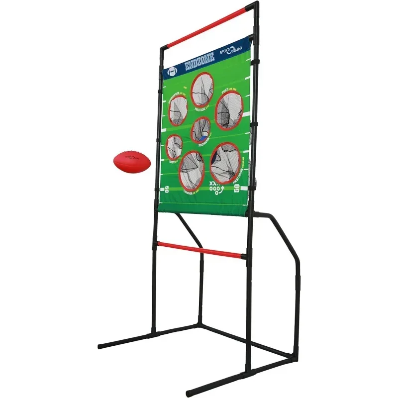 Endzone Challenge 2-in-1 Football and Flying Disc Toss - Backyard and Lawn Game Indoor and Use - Practice your Throw