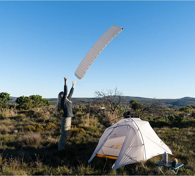 Naturehike Luftmatratze, ultraleicht, zusammenklappbar, schnell selbstaufblasend, aufblasbares Bett, tragbare Schwammmatte, Camping-aufblasbare Matratze – Detail 4