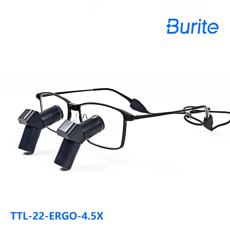 Burite New TTL4.5X Ergonomic Design 4.5X Ergo Prism Loupes Dental ENT Surgical IPD Indywidualne lupy lornetkowe (ERGO-TTL-4.5X)