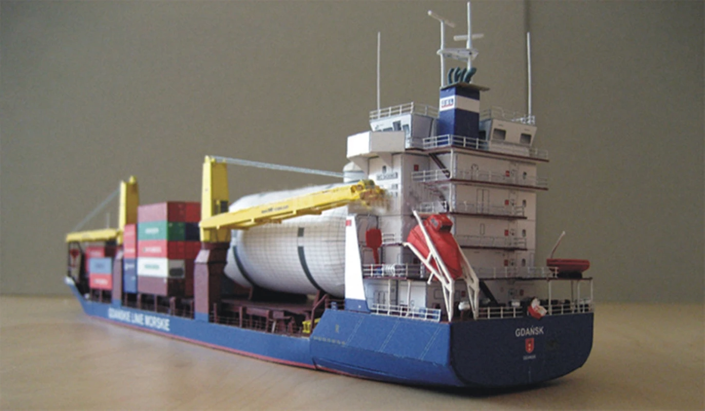 Paper model Polish Gdansk Freighter Paper Model Ship 1:400 Handmade DIY