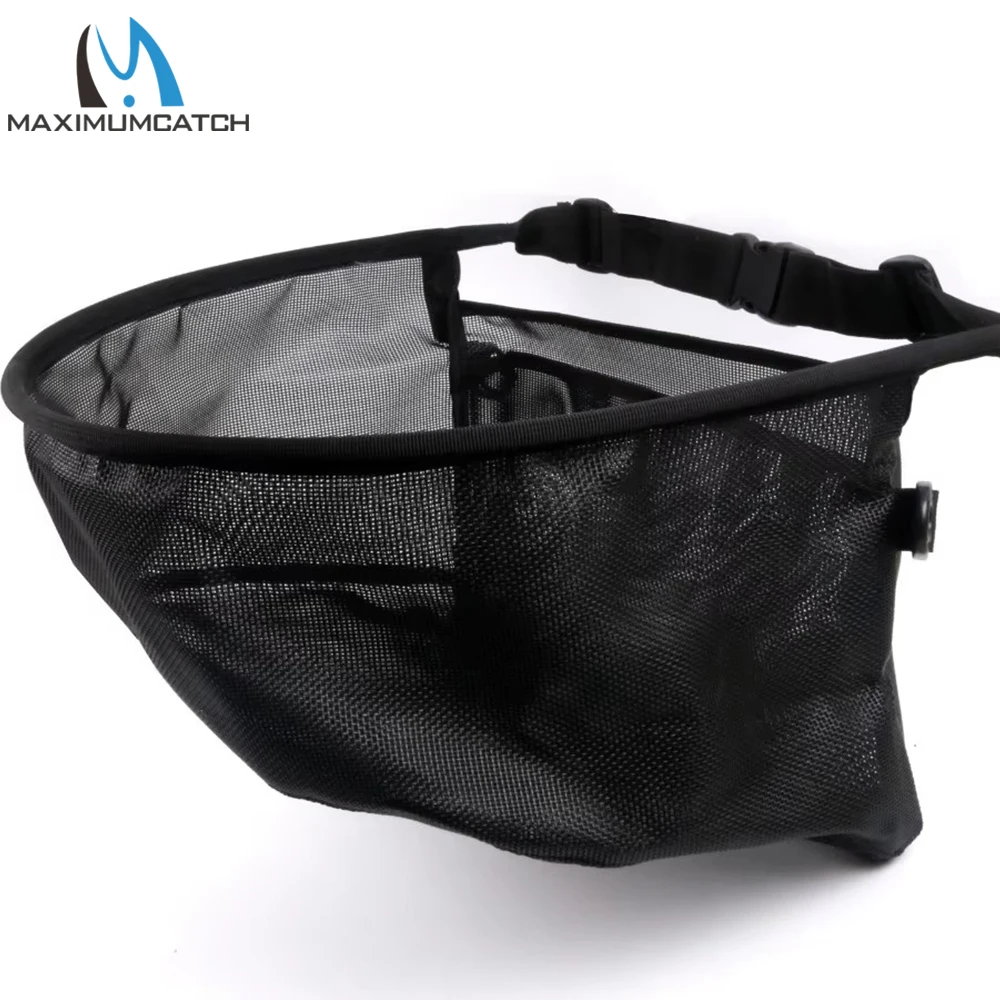 MAXCATCH PVC Mesh Wader Bag Quick-Dry Drainage Heavy Handles + HydroFlow Stripping Basket Waist-Mount Detachable Mesh Tackle