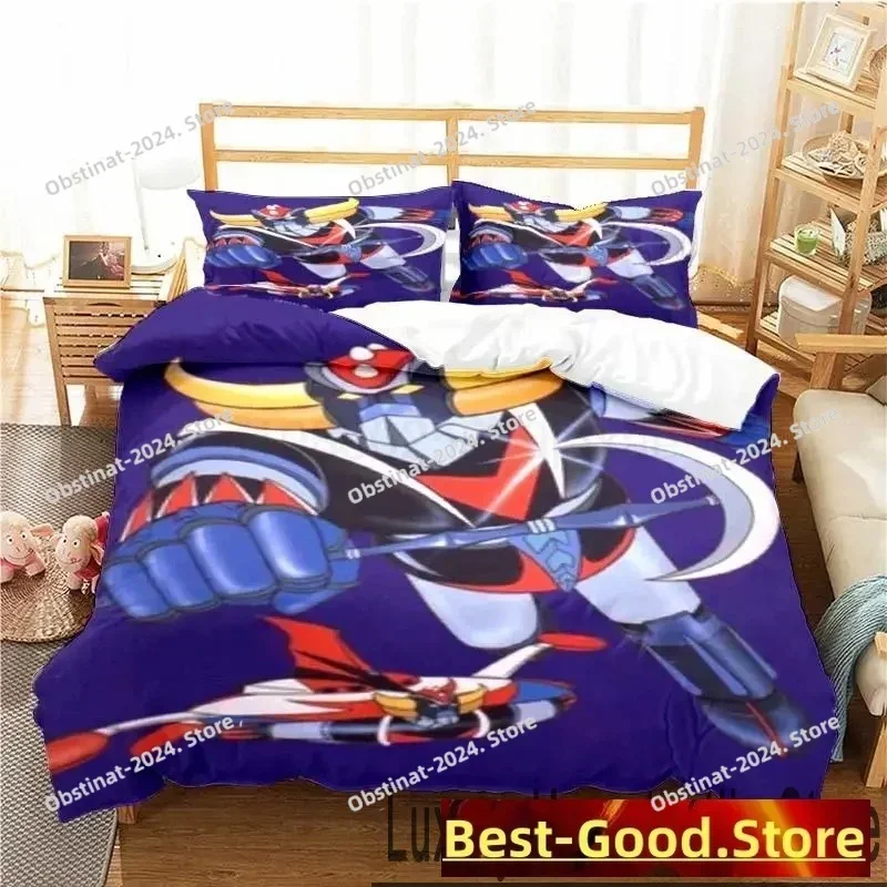 3D Print Goldorak Grendizer UFO Robot Bedding Set Double Twin King Duvet Cover Comforter Pillowcase Boys Girls Adults Bedroom