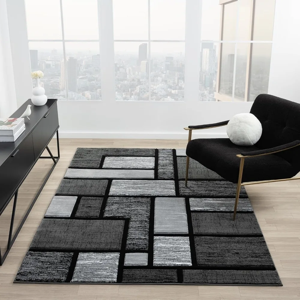 

Geometric 8x10 Area Rug - Premium Decorative Home & Office Rug - Indoor Carpet for Living Room, Bedroom, Family or Dining Room -