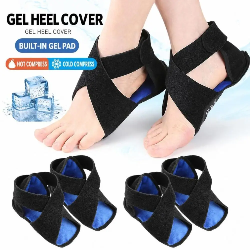1pair Pain Relief Heel Ice Pack Wrap Gel Coverage Adjustable Ankle Ice Pack Reusable Cold Therapy Wrap Foot Injury Recovery