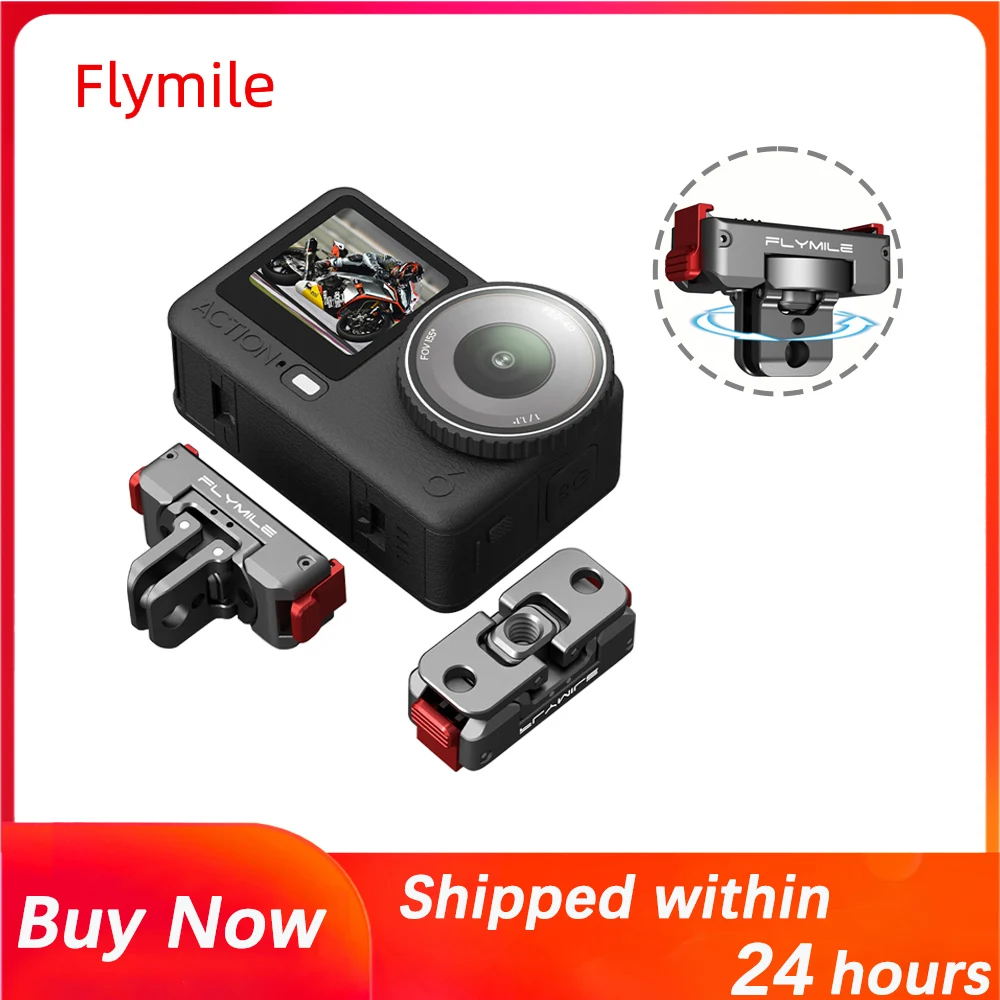 

Металлическое быстроразъемное крепление Flymile, для аксессуаров DJI Osmo Action 6/Nano, вращающийся кронштейн из алюминиевого сплава