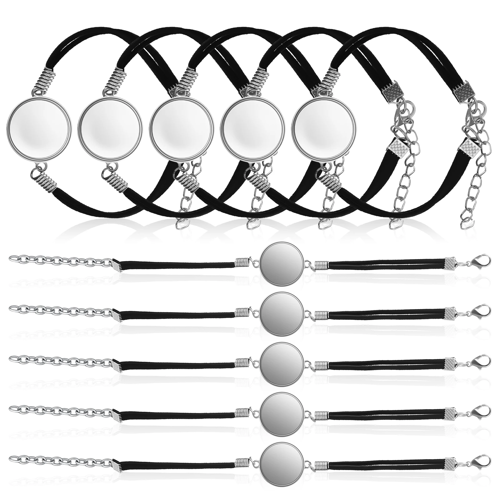 

10Pcs Black Glass Bracelets Jewelry Making Accessories Creative Gift