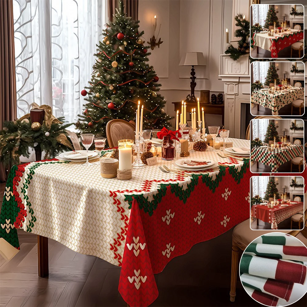 

American Style Christmas Printed Tablecloth Tea Table Decoration Rectangle Table Covers for Kitchen Xmas Dining Room Noel 테이블보