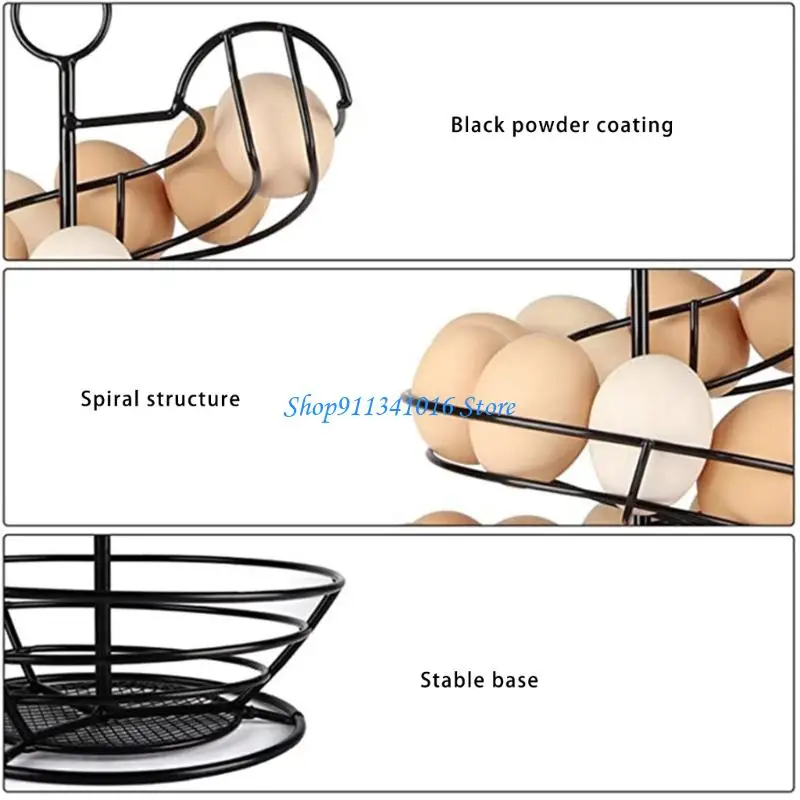 Durable Iron Helical Eggs Rack Construction for Long Time Use in Household Kitchens Providing Reliable Storage