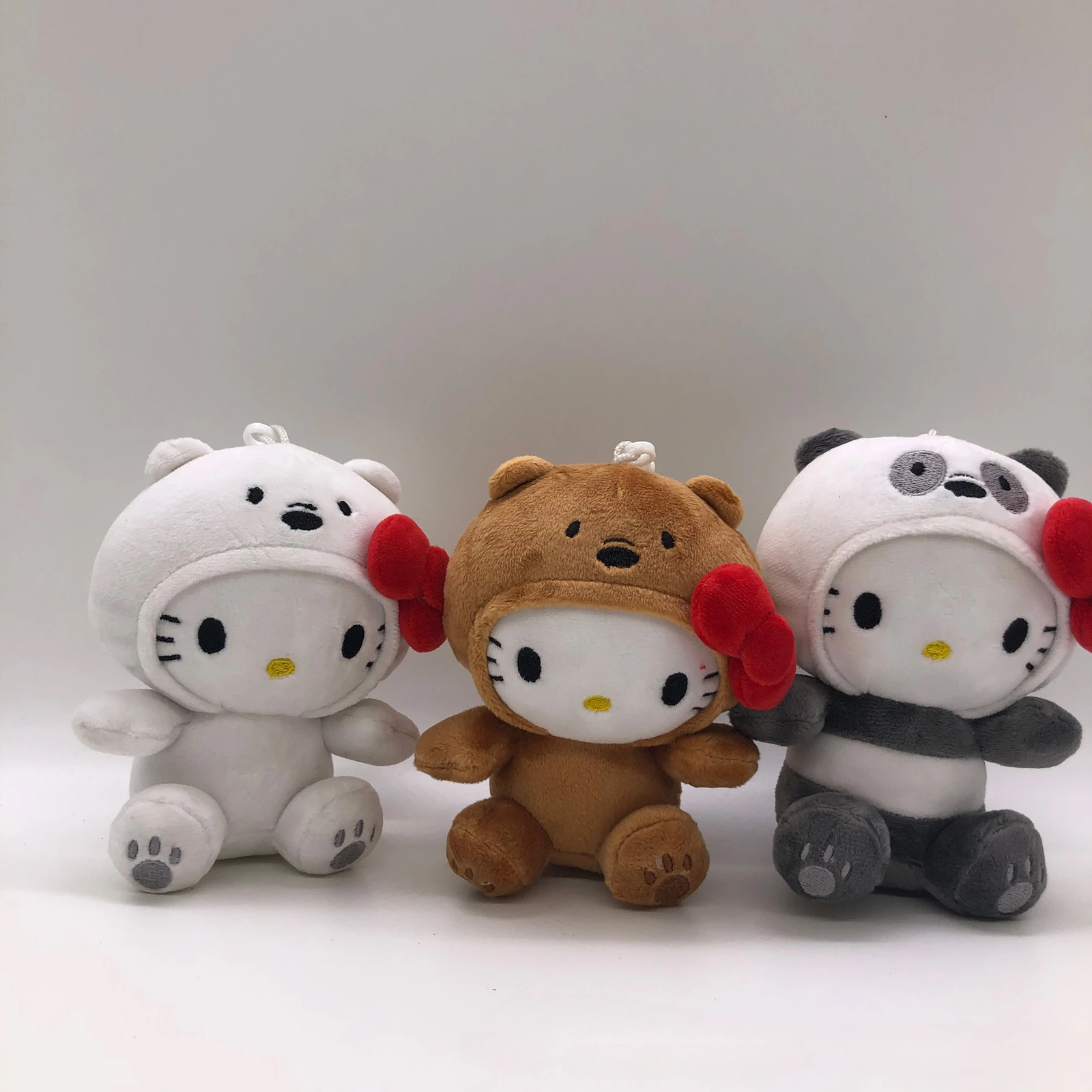 Sanurgente-Jouet en peluche Anime pour enfants, Bow Kitty, Kt Cos, Ours brun, Ours blanc, KrasnoCute Soft Stuffed Butter Pendant, Key EquiGifts, 10cm