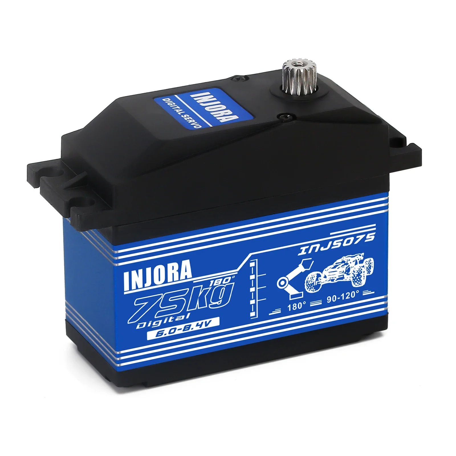 INJS075 Super Torque High Voltage 75KG Digital Servo with 15T Metal Horn for 1/5 BAJA RC Car Parts