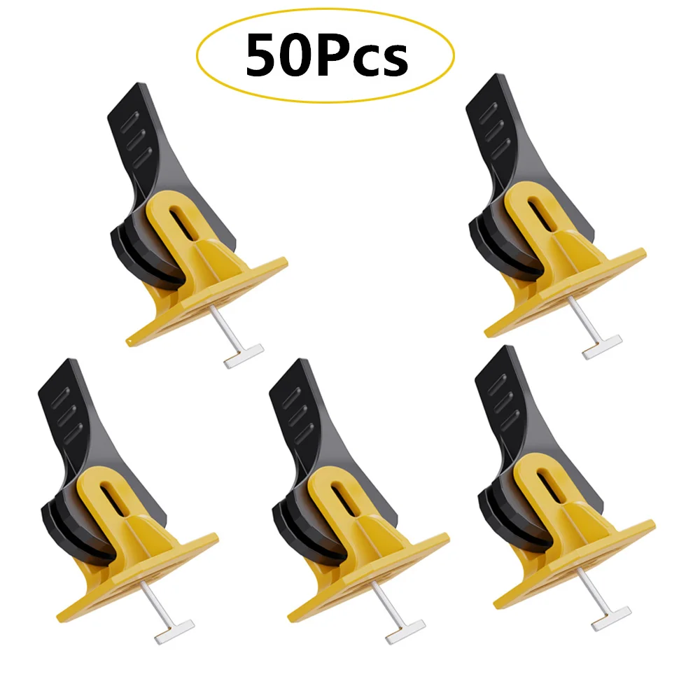 50Pcs Tile Leveler Adjuster 1.5mm Reusable Floor Tile Tool Positioning Artifacts Leveler Locator Push-button Quick Release Tool