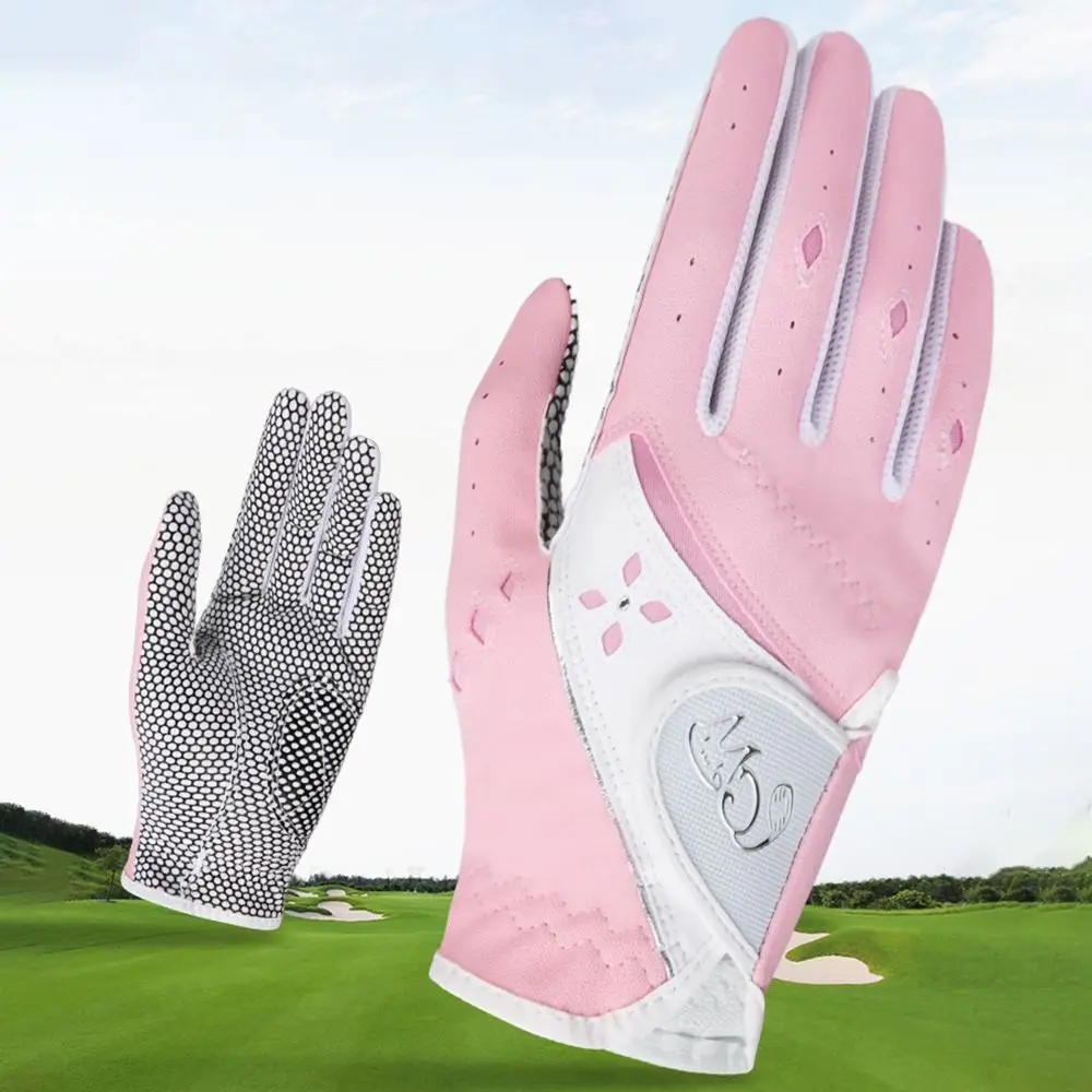 

Дышащие женские перчатки для гольфа, износостойкие противоскользящие частицы, спортивные перчатки на открытом воздухе, мягкие удобные перчатки для гольфа с полным пальцем