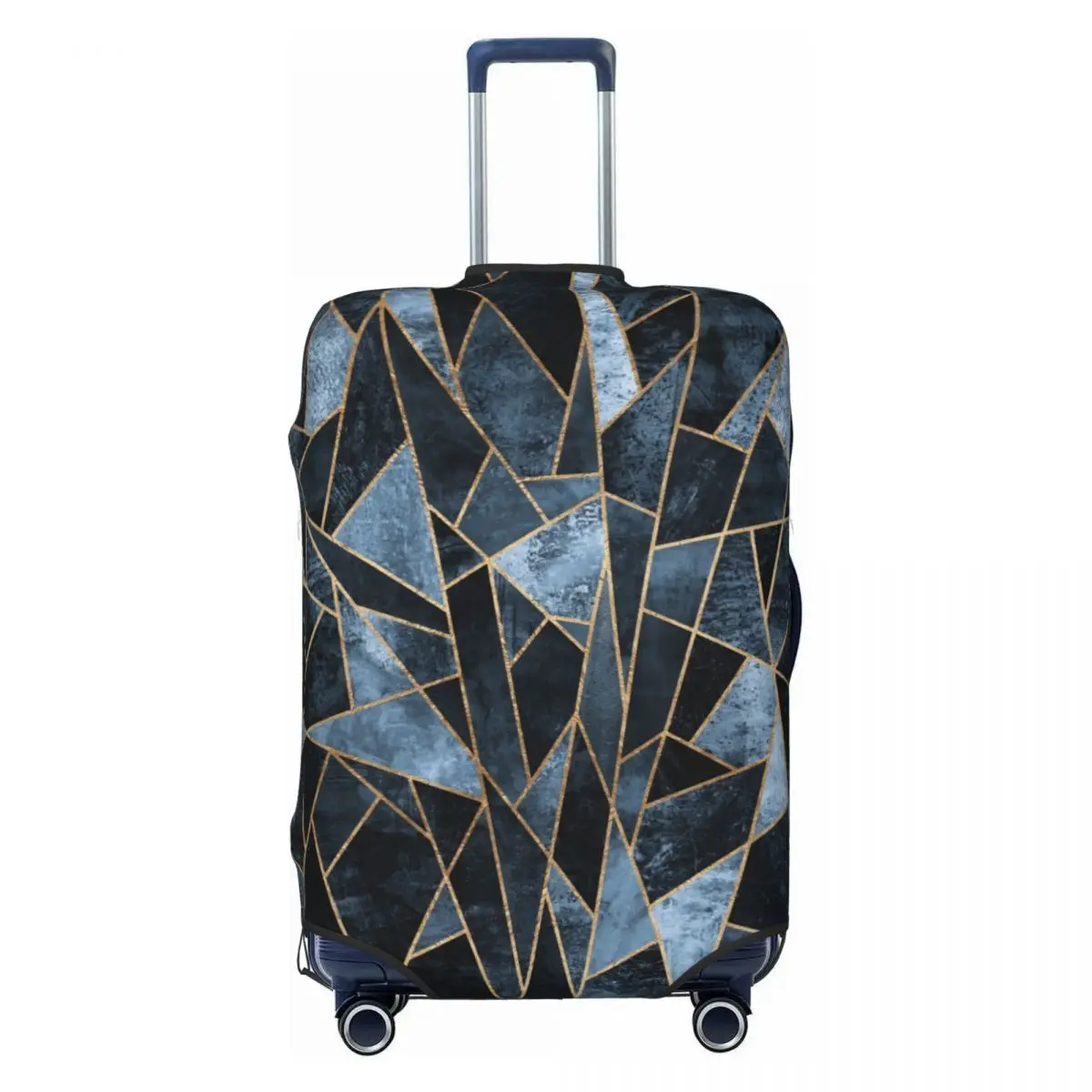 

Модные темно-синие абстрактные геометрические линии на заказ, чехол для багажа, пылезащитные чехлы для дорожных чемоданов