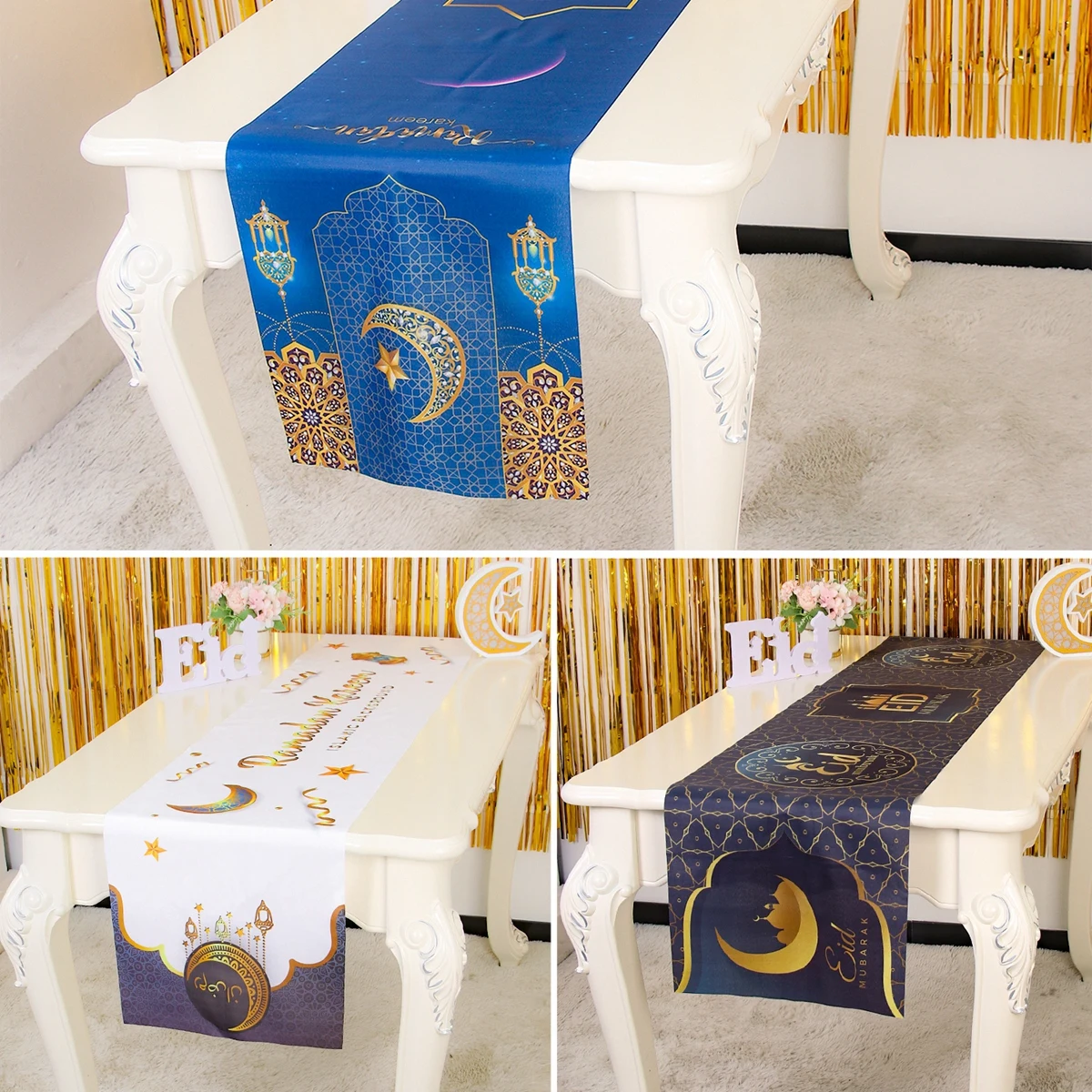 Decorações Ramadan para Casa, Corredor De Mesa, Toalha De Mesa, Kareem, Partido Muçulmano Islâmico, Eid Al Adha, Decorações Ramadan, EID Mubarak, 2023