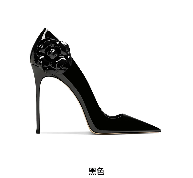 Nude Patent Leather High Heels Women's Pointed Heels 2025 Spring and Summer New Models