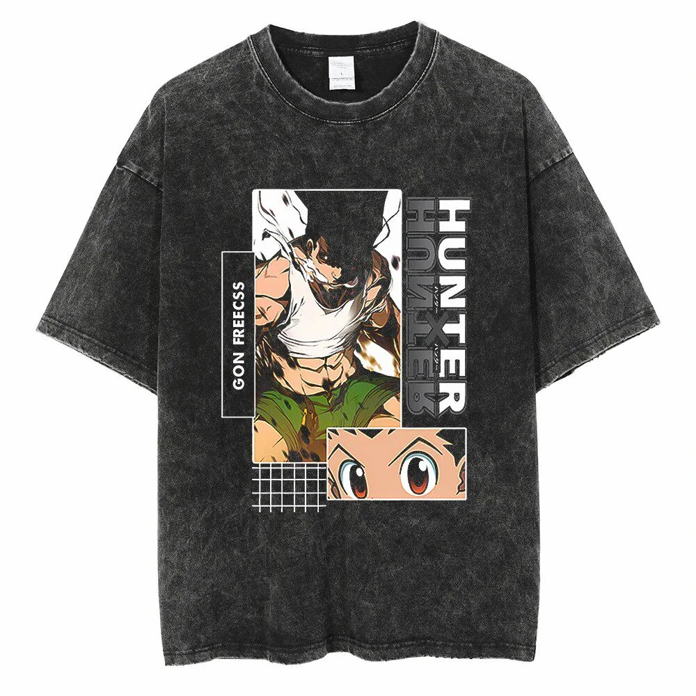 Pop Summer Hip-hop Oversize Water Restoring Ancient Ways Do Old Anime Short Sleeve T-shirt Hunter X Hunter