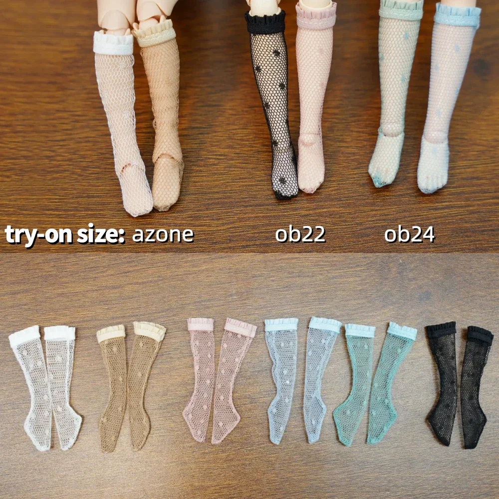 Blyth Socks Lace-trimmed Stockings Lolita-style Long Stockings for Azone Momoko OB24 Lace for OB22 OB27 YMY Doll Accessories view 6