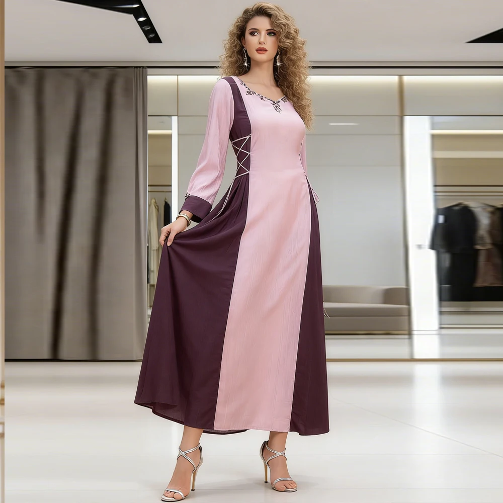 

Luxury Diamond Abaya Dubai Kaftan Women Muslim Evening Party Dress Ramadan Eid Djellaba Turkey Kaftan Caftan Marocain Femme Robe