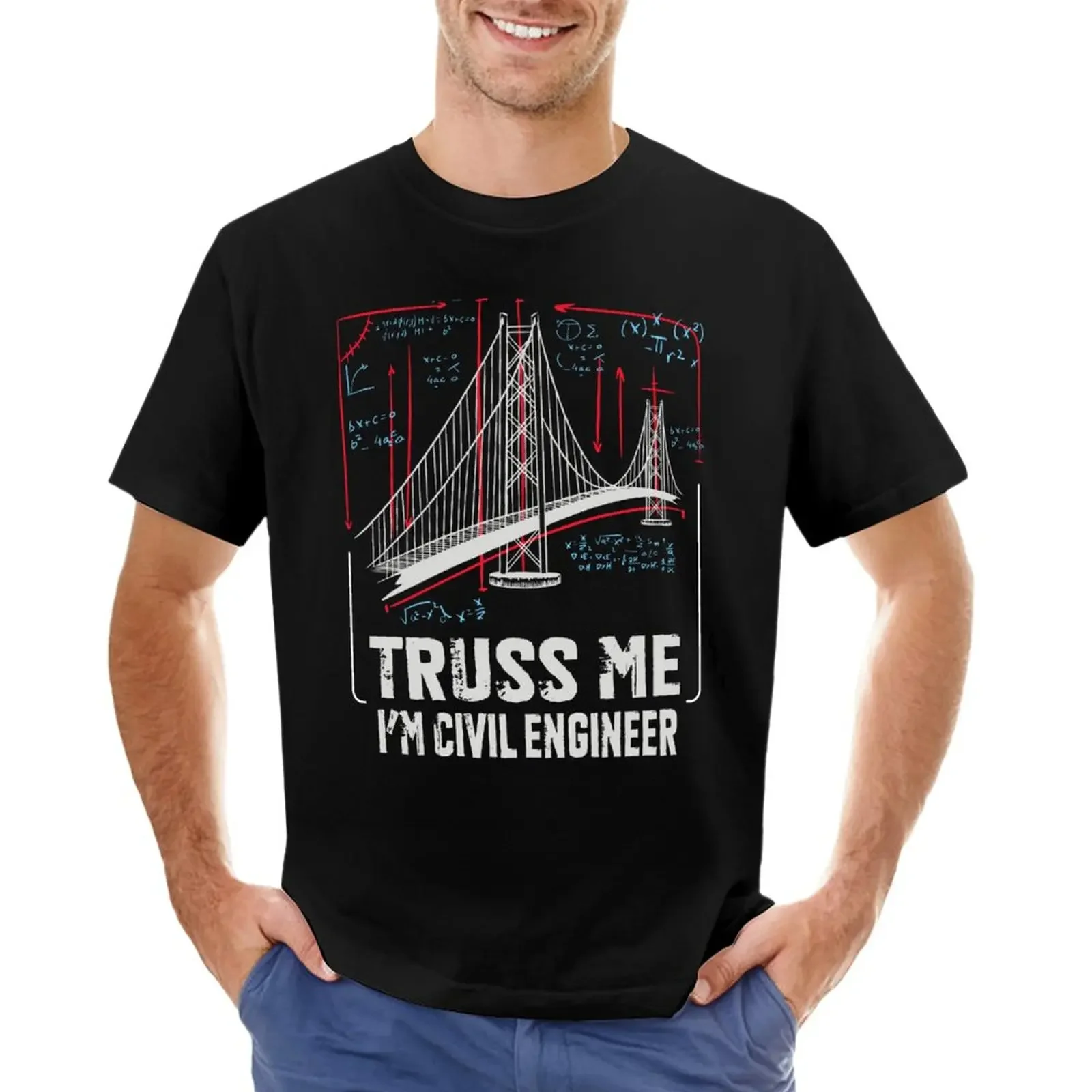 Civil Engineer Bridge Calculus Scheme T-Shirt kawaii clothes men clothing