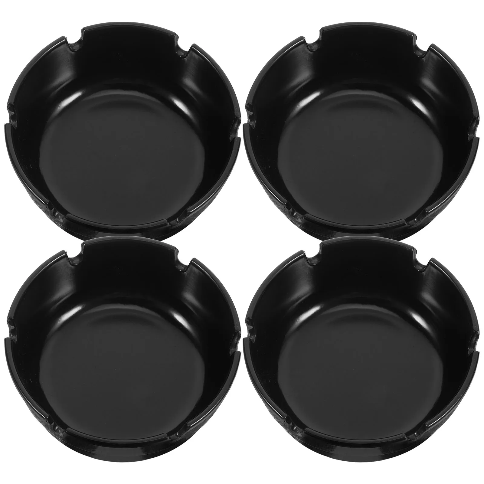 

4 Pcs Fireproof Ashtray Ashtrays for Office Restaurant Black Patio Outdoor Use