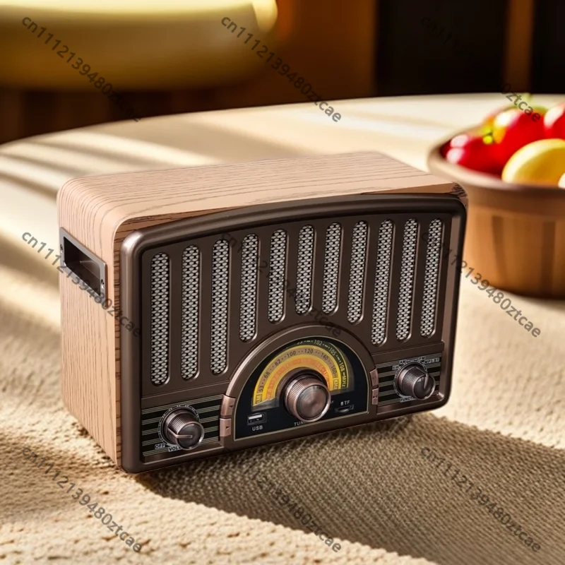 Retro Desktop Rechargeable Radio FM AM SW Bluetooth U Disk Audio Speaker For Seniors