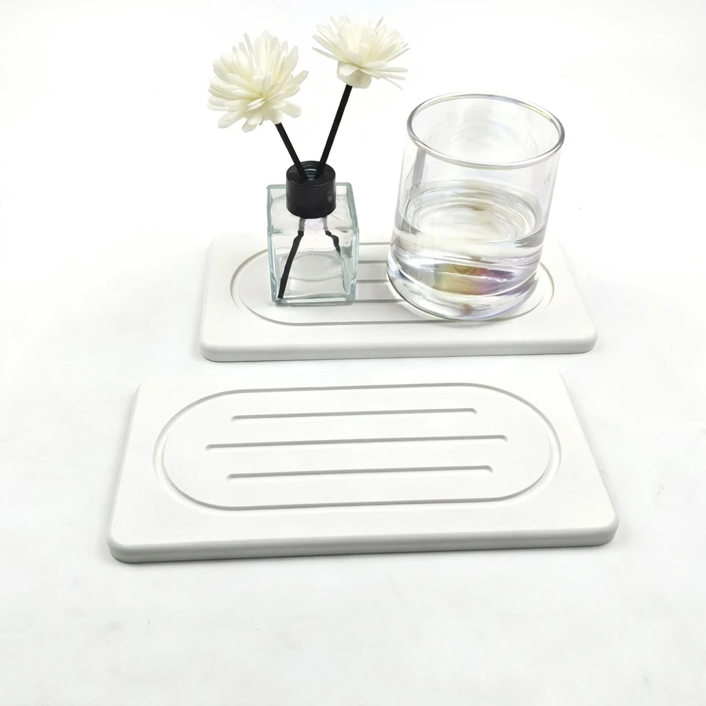 Homeowners Soap Dish Absorbent Stone Tray Kitchen Bathroom Sink Fast Drying Non Slip Diatomite Holder Durable Modern Pad