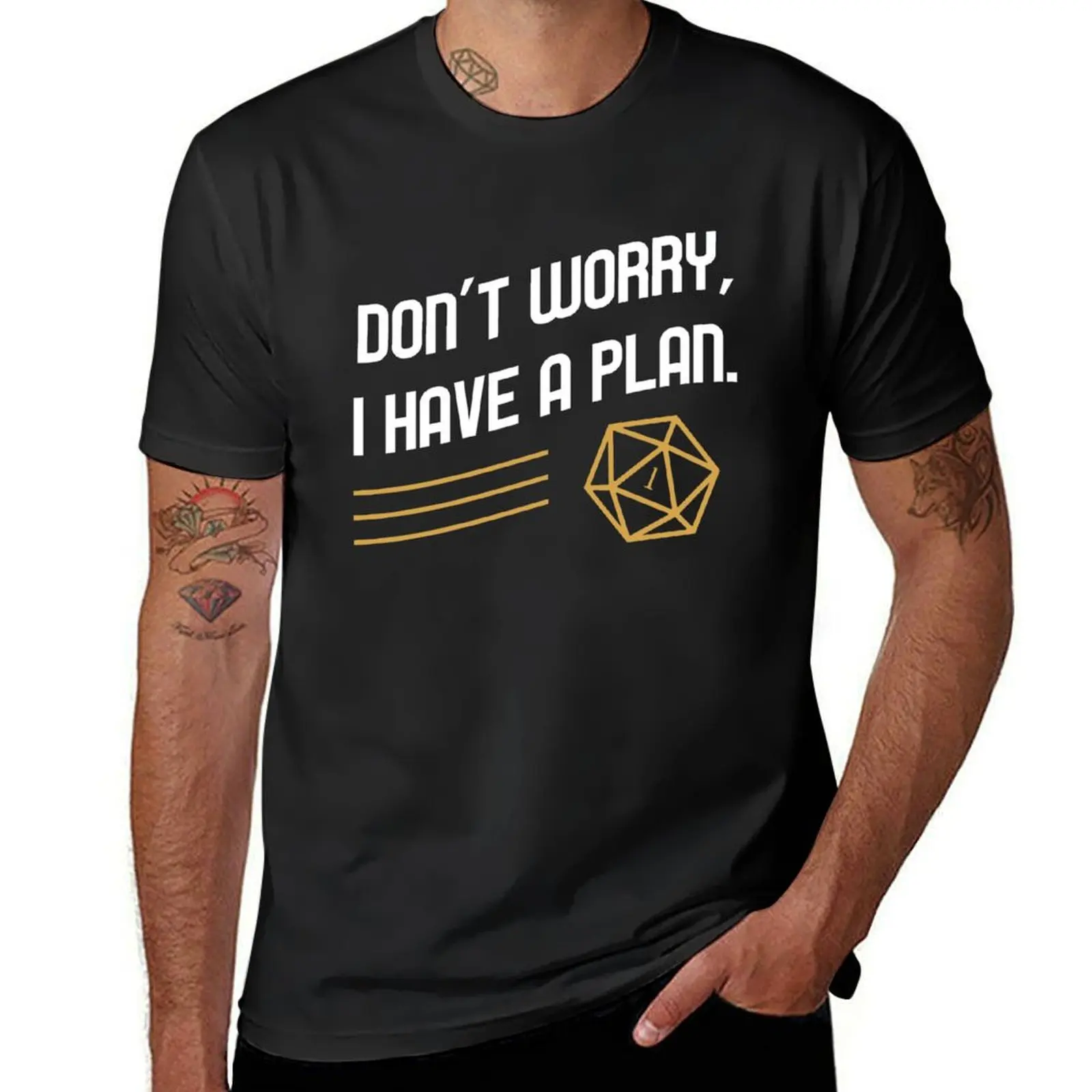 Don't Worry I Have a Plan Tabletop RPG T-Shirt for a boy hippie clothes anime clothes vintage men workout shirt