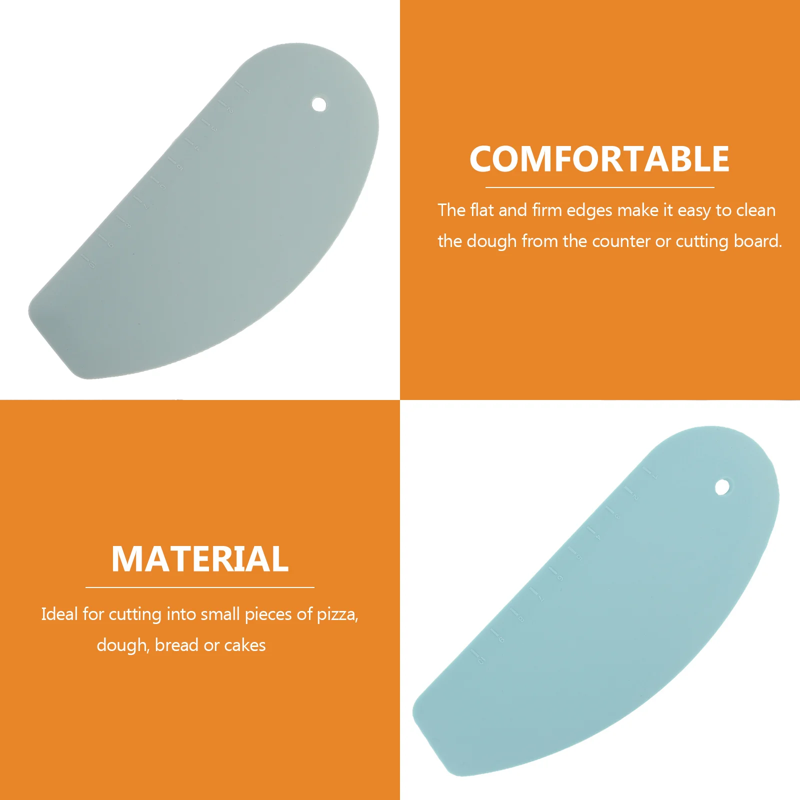 3 قطعة مكشطة العجين سيليكون حافة ثابتة مسطحة قاطع العجائن أداة المطبخ أواني الخبز وعاء عملي مكشطة أداة المطبخ #2