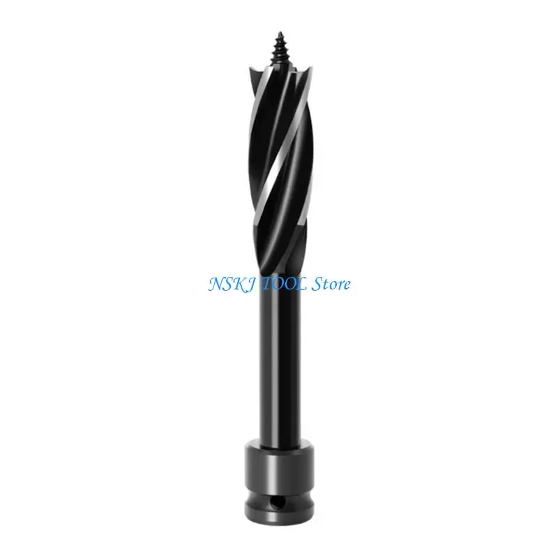 L8RC 6 Piece Auger Drill Bit with Shank Snail Drill Bits High Carbon Steel, 4Edges, 4Flutes, Woodworking Hole Opening Bit