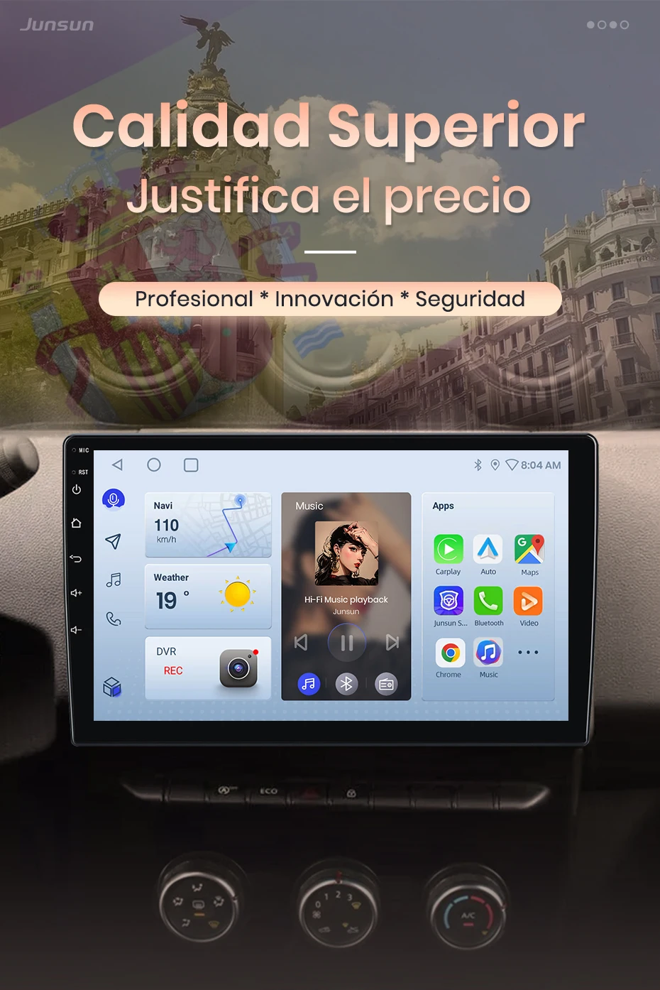 Junsun Radio Voz AI für Renault Duster HM 2 2020 2021 Arkana 2019-2021 CarPlay Android Auto Autoradio 2DIN mit BT DAB+ GPS RDS – Detail 5