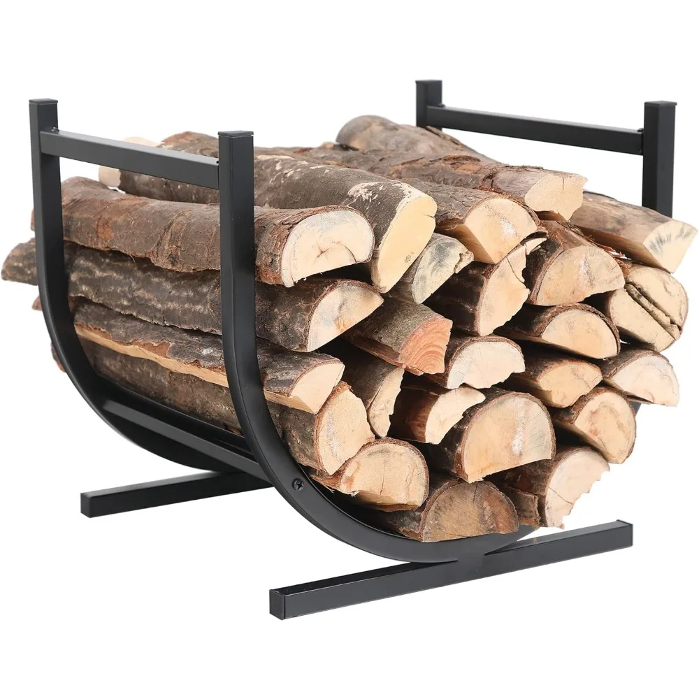 

Firewood Rack Outdoor Indoor, U-shaped Iron Fire Wood Storage Racks Heavy Duty 17 Inches Holder Log Rack