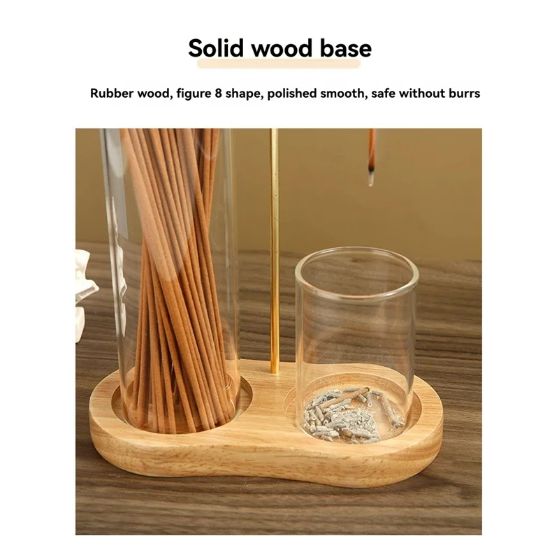 

ABAG Incense Holder Forsticks Withremovable Ash Catcher Formeditation,Yoga,Spa Dark Brown
