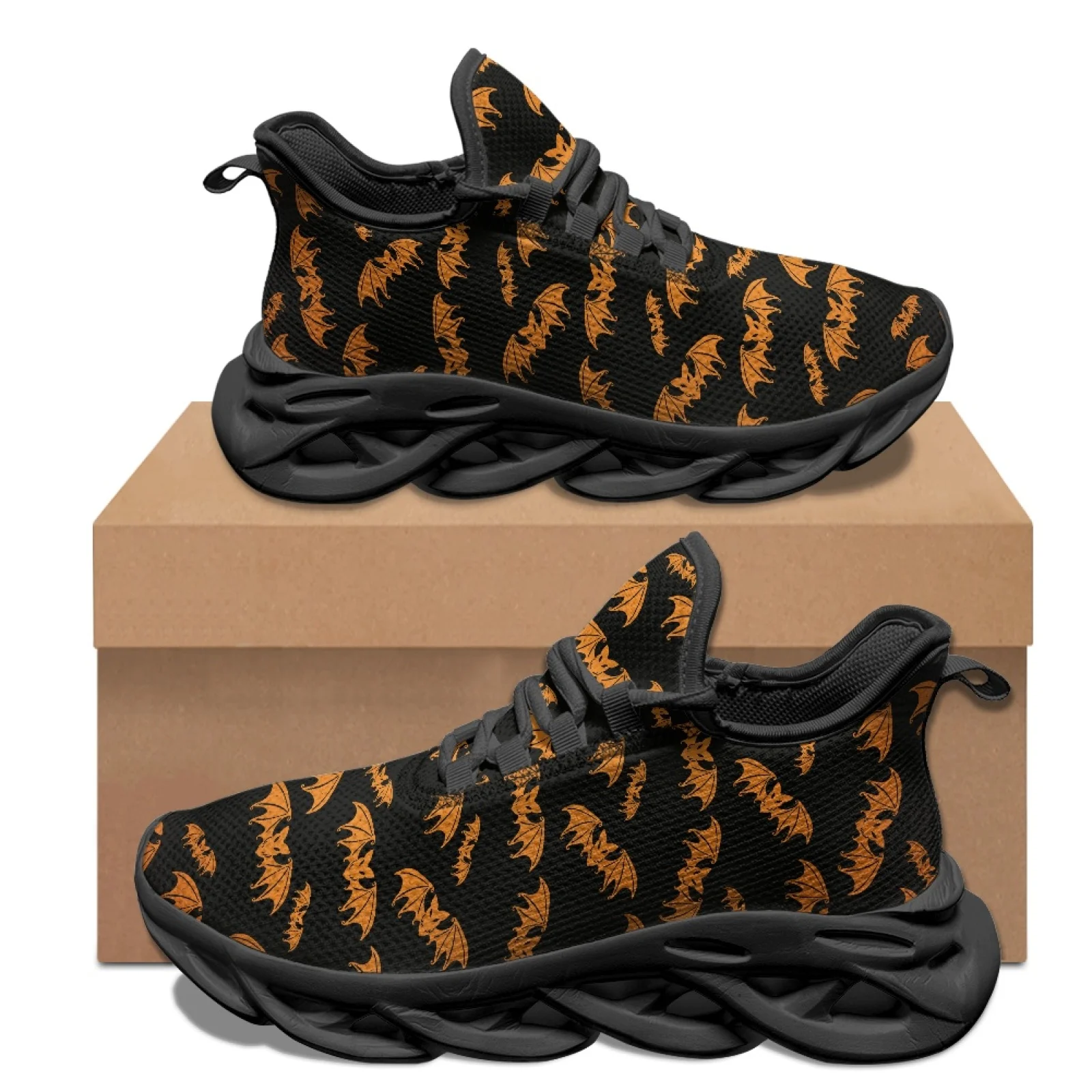 PENSTROLL PENSTROLL Bat Pattern Men's Running Shoes Mesh & EVA Fashion Sneakers Lace-Up for Unisex New Arrival All Season