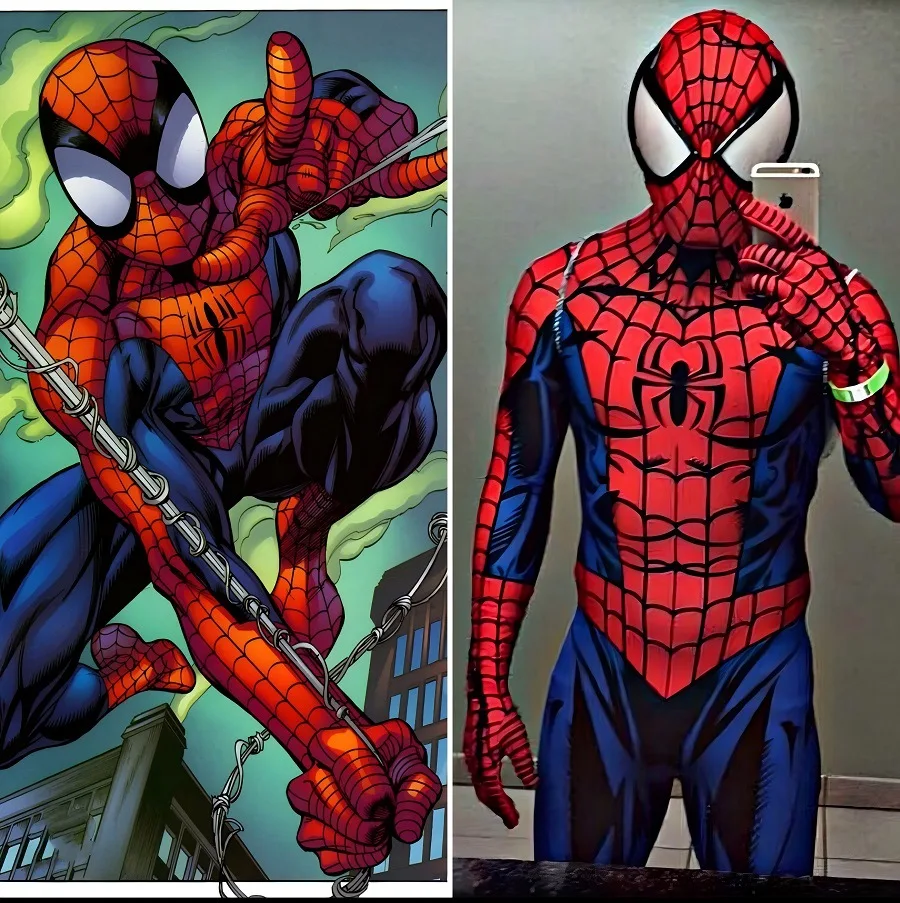 

Comic Version Marvel Spider Man Cosplay Superhero Costume 3D Printed Spandex Bodysuit Halloween Costume Carnival Party Adult